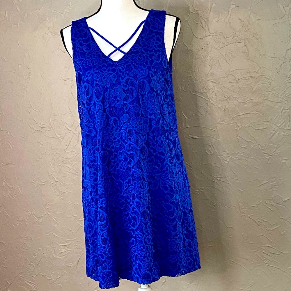 $25 Charming Charlie medium Sleeveless Royal blue lace dress